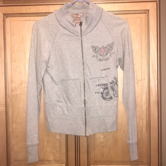 Forever 21 Gray Zip up Jacket Gray - Picture 1 of 4